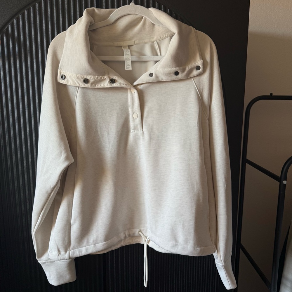 Zella Cream Button-Up Sweatshirt